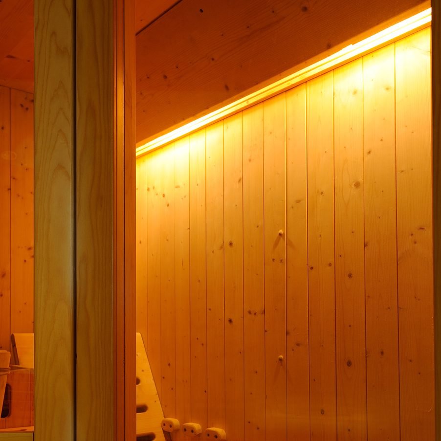 Wooden sauna detail